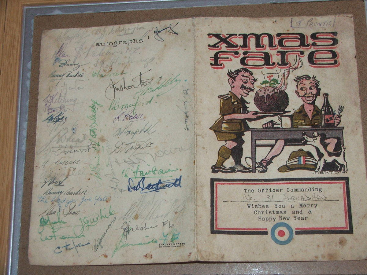 Xmas Menu 1943, India